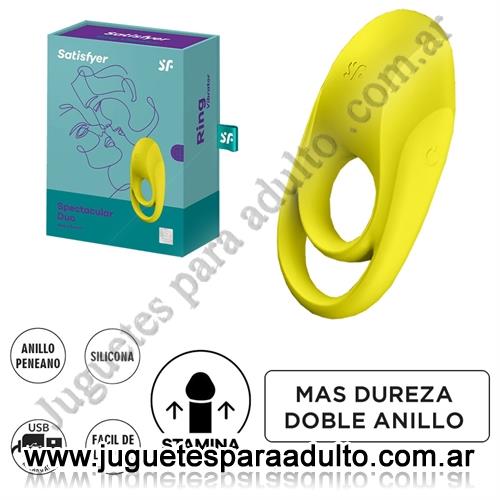 Especificos, , Spectacular Duo anillo peneano con vibracion y carga USB