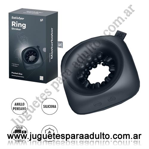 Especificos, Vibradores con anillo, Ring Stroker Masturbador pequeños con 3 motores y carga USB