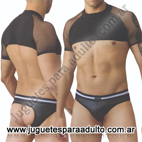 Lencería masculina, Lenceria masculina, Remera corta transparente de hombre