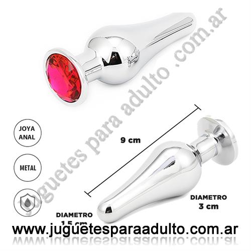 Anales, Joyas Anales, Dilatador anal metalico con joya roja