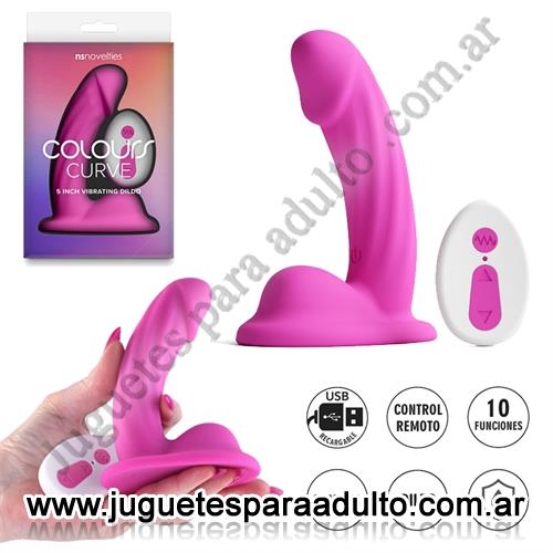 Marcas Importadas, NS Novelties, Dildo Vibrador Curvo Colours: diseño flexible y control remoto