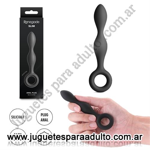 Anales, Anal sin vibrador, Slim dilatador anal de silicona con anillo extractor