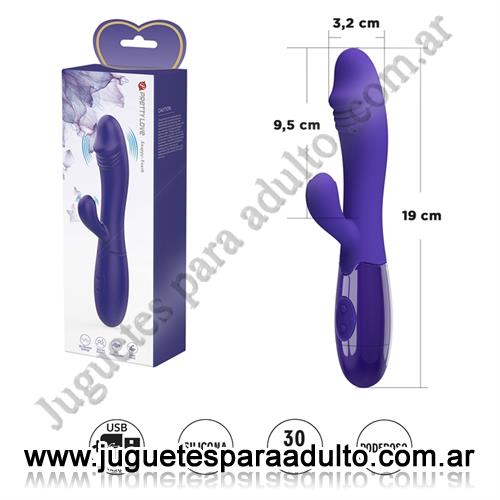 Vibradores, Vibradores con estimulacion, Vibrador con estimulador de clitoris, con 30 funciones y carga USB