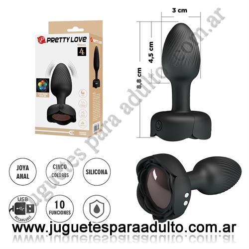 MARCAS IMPORTADAS, Pretty Love, Plug Anal con Luces LED y Vibraciones Potentes Marcas Importadas, Pretty Love, Plug Anal con Luces LED y Vibraciones Potentes