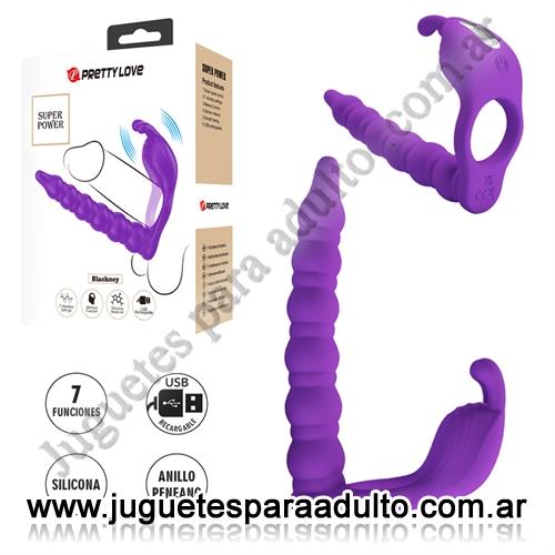 Productos eróticos, , Anillo doble penetracion con vibracion y carga USB