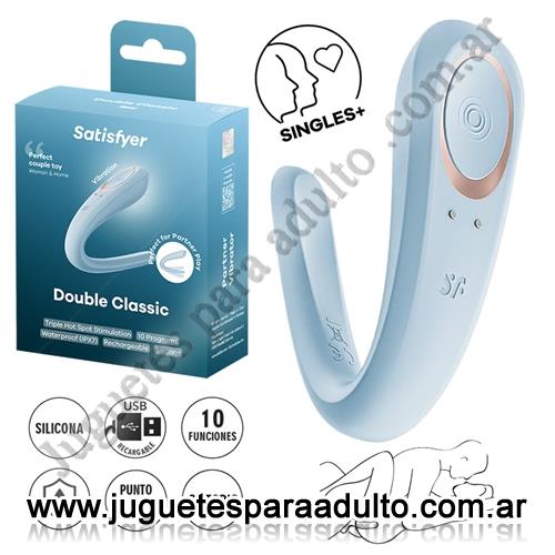Vibradores, Vibradores para Parejas, Double Classic estimulador para parejas con carga USB