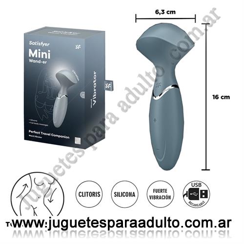 Estimuladores, Estimuladores de clitoris, Mini Wand Er - Vibrador Mini Recargable con Tecnología Silent