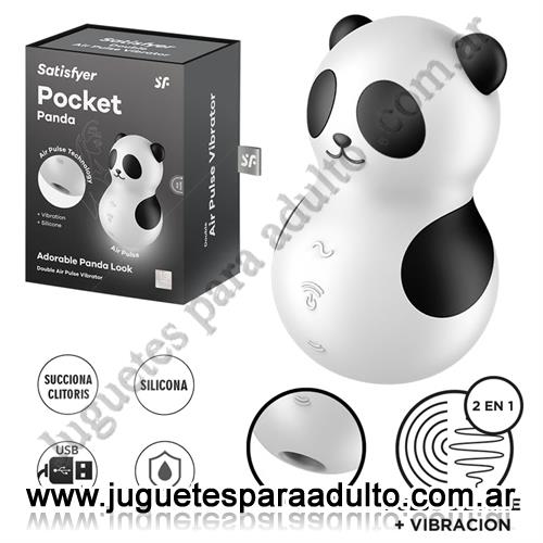 Vibradores, Vibradores Usb recargables, Pocket Panda Succionador y vibrador con carga USB