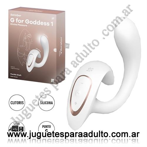 Vibradores, Vibradores premium, G for Goddess 1 Estimulador de punto G y Clitoris con dos motores y carga USB