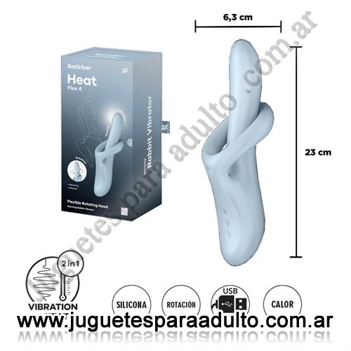 Vibradores, Vibradores Usb recargables, Heat Flex 4 - Vibrador con efecto calor y Flexible ademas con 2 Motores