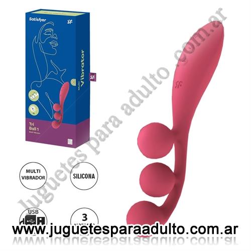 Productos eróticos, , Tri Ball 1 estimulador triple clitorial, vaginal y anal con carga USB