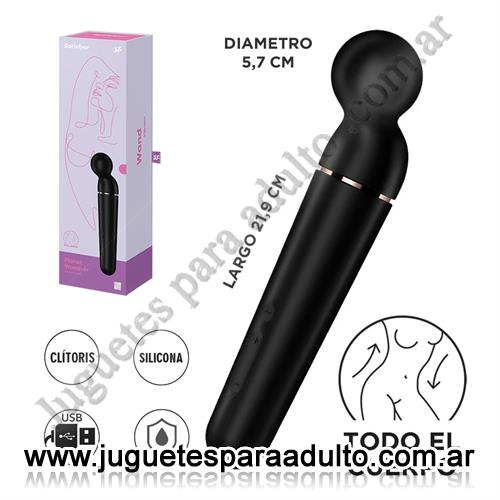 Vibradores, Vibradores Usb recargables, Planet Wand-er black + rosegold  Vibrador potente con mas de 60 modos de vibracion