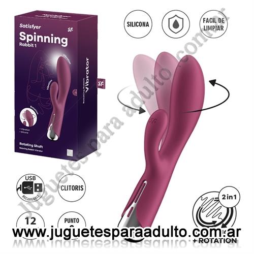 Marcas Importadas, Satisfyer, Spinning Rabbit 1 vibrador de punto G y clitoris con rotacion