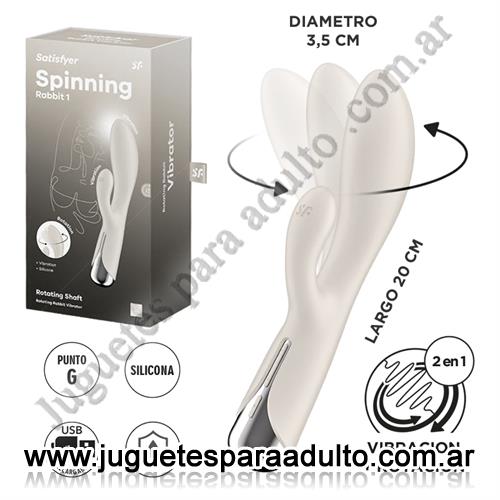 Vibradores, Vibradores rotativos, Spinning Rabbit 1 beige Estimulador de punto G con vibracion para el clitoris