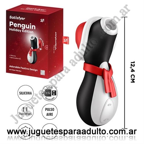 Vibradores, Vibradores Usb recargables, Satisfyer Pro penguin succionador clitorial edicion navideña
