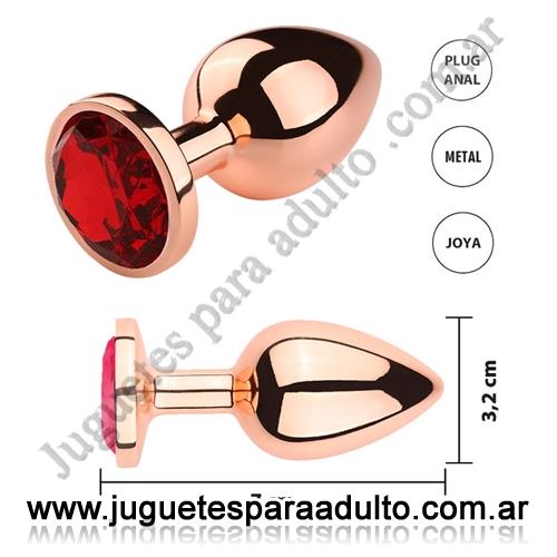 Anales, Joyas Anales, Dorado Fucsia S: Joya anal Small dorada con gema fucsia 