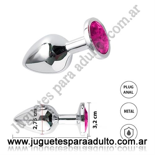 Anales, Joyas Anales, Auriga Fucsia S: Joya anal color plomo Small con gema fucsia