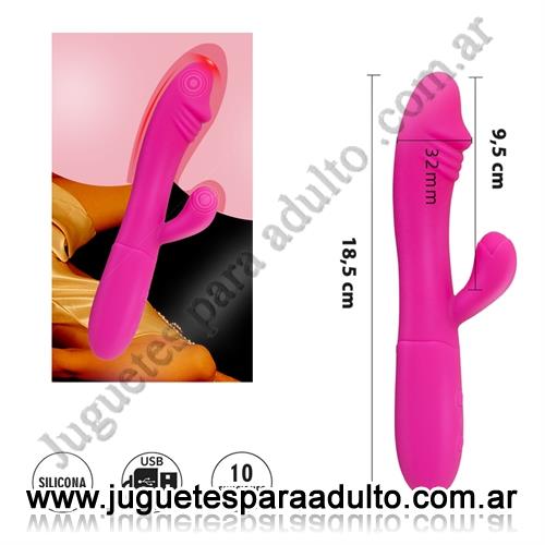 Vibradores, Vibradores con estimulacion, Pegasus : Vibrador de punto G con estimulador y 10 funciones de vibracion y 5 velocidades