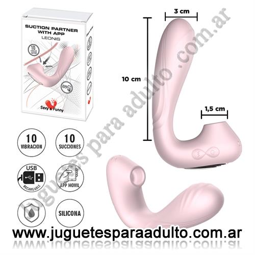Marcas Importadas, Sexy & Funny, Estimulador de punto G con succionador de clitoris y bateria recargable